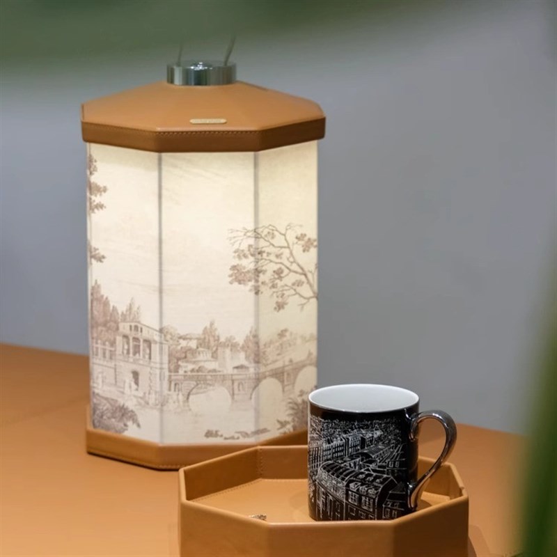 无线充电台灯刺绣触控氛围灯新中式客厅摆件便携式卧室床头手提灯