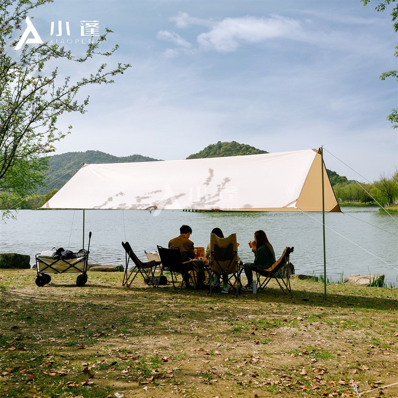 户外野外野营帐篷铝杆便携式天幕大型遮阳棚野营防雨加厚超大天幕