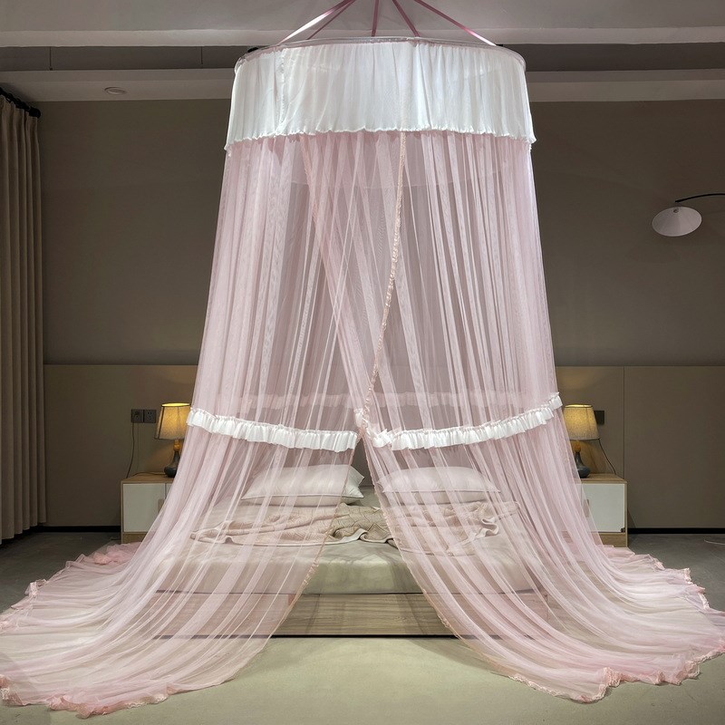 CB#新款加大1.5米直径圆顶子母床吊顶蚊帐2米大床1.2米小圆床用床