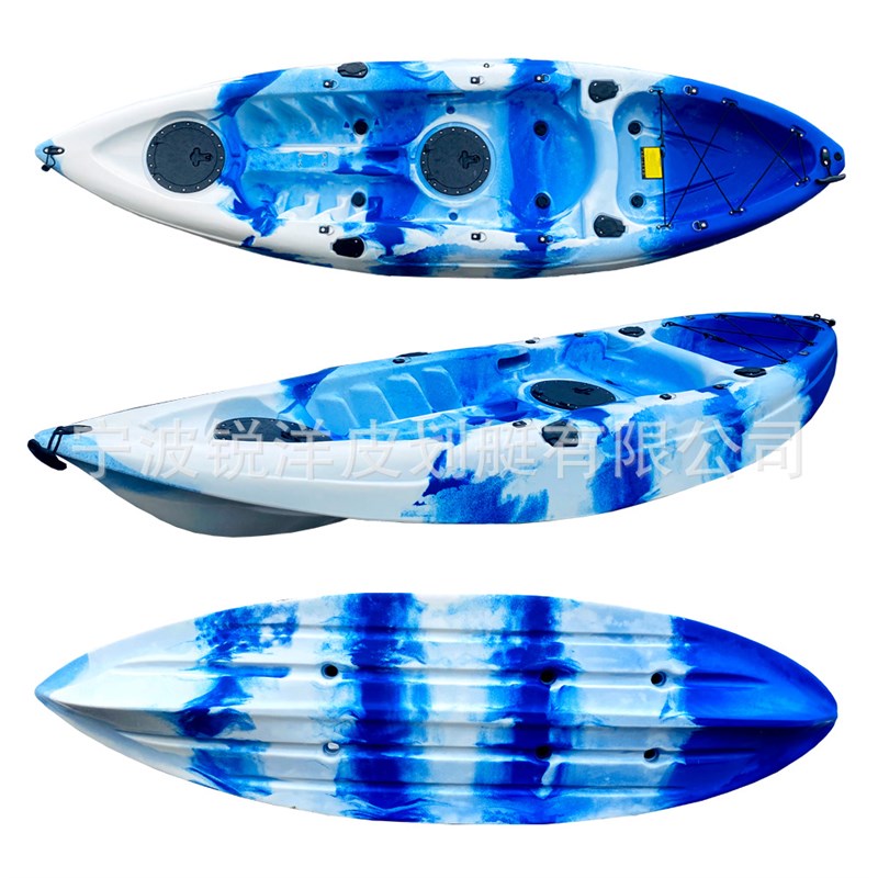 皮划艇工厂滚塑渔船塑料硬艇钓鱼艇单人皮划艇冲浪平台舟颜色可选