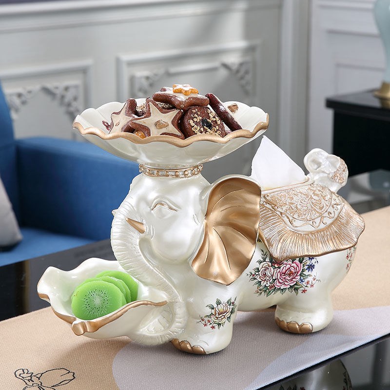 欧式多功能纸巾盒家用创意大象抽纸盒美式客厅茶几餐巾盒装饰摆件