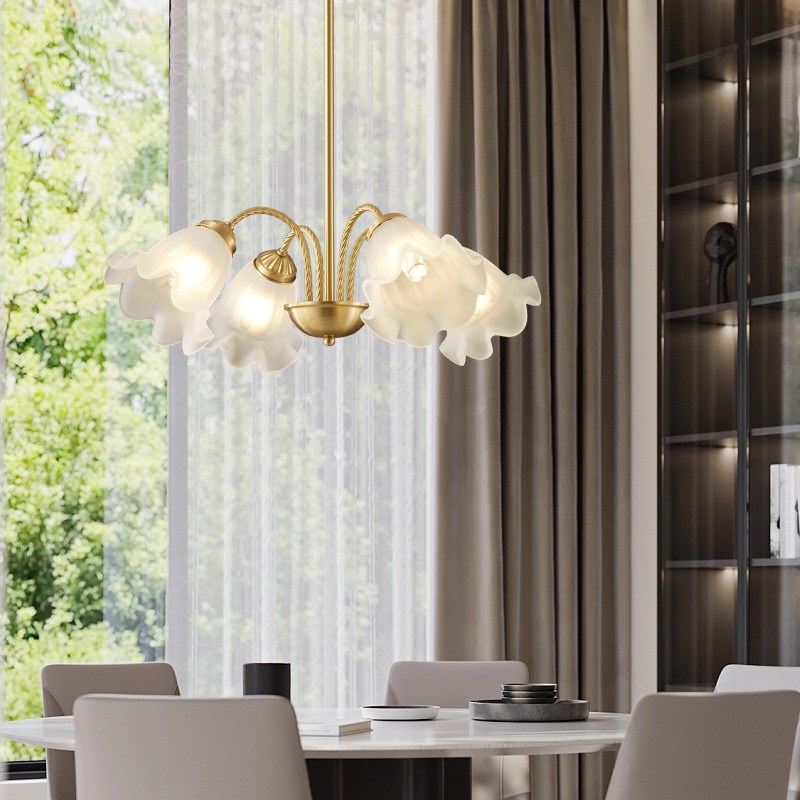 美式吊灯客厅灯餐厅轻奢风灯具现代简约乡村田园全铜家用卧室主灯