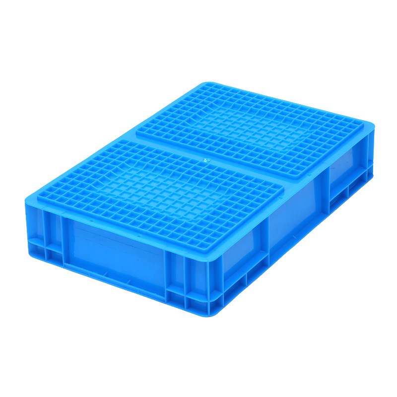 EU4611物流箱蓝色加厚塑料物流周转箱可配平盖仓库快递灰色EU箱