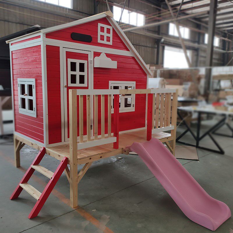 户外小木屋组装防腐木儿童树屋游戏幼儿园滑梯攀岩可移动小木房子
