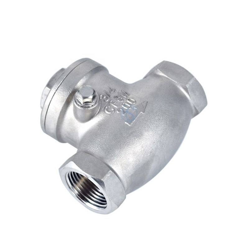 304不锈钢旋启式丝扣止回阀卧式H14W-16P止逆阀单向阀内螺纹4 6分