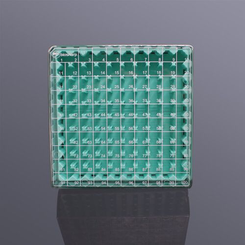 Biosharp T142-3-100孔 81孔 2ml塑料冻存盒PC淡绿色(PC盖,透明)