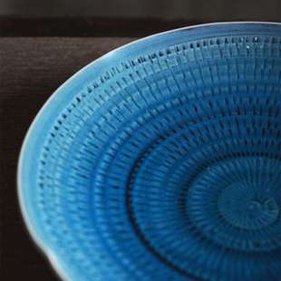 景德镇蓝色陶瓷盘创意西餐牛排盘菜盘子早餐沙拉盘意面盘万顷碧波