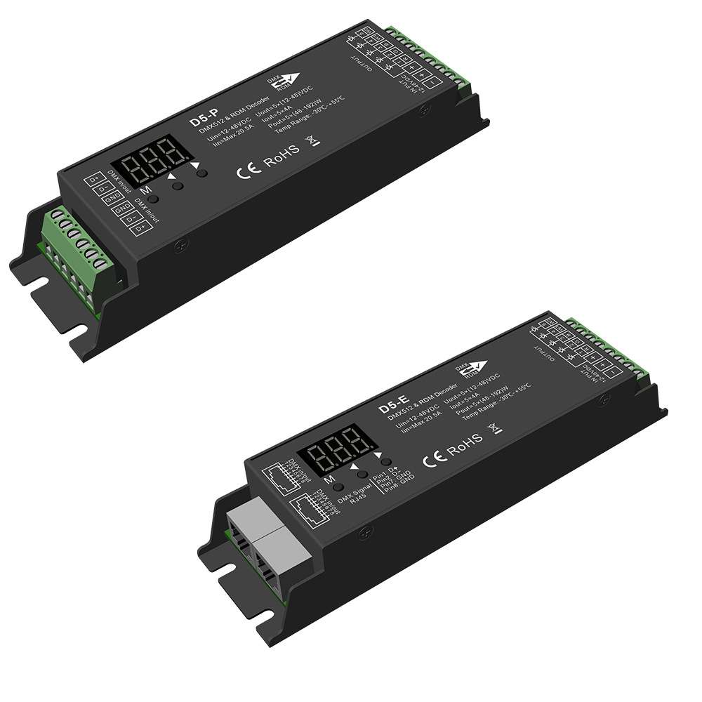 S4-DX四通道1920W?压LED灯带DMX512/RDM解码器4*2A数显 可配2.4G