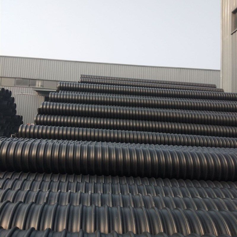 大口径钢带管dn800dn1000dn1200hdpe钢带增强螺旋波纹管排污管
