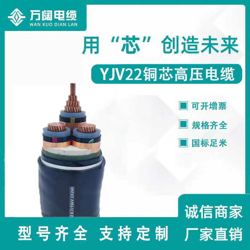 YJV120平方高压电缆 交联YJV22高压铝芯电缆 电线铠装电缆