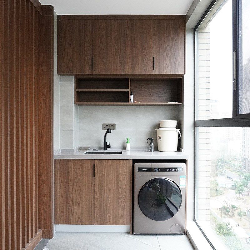 阳台柜防潮洗衣柜组合一体柜现代简约储物柜厂家阳台吊柜
