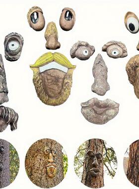E 14390 Glowing tree face resin decor 发光树脸树脂户外装饰