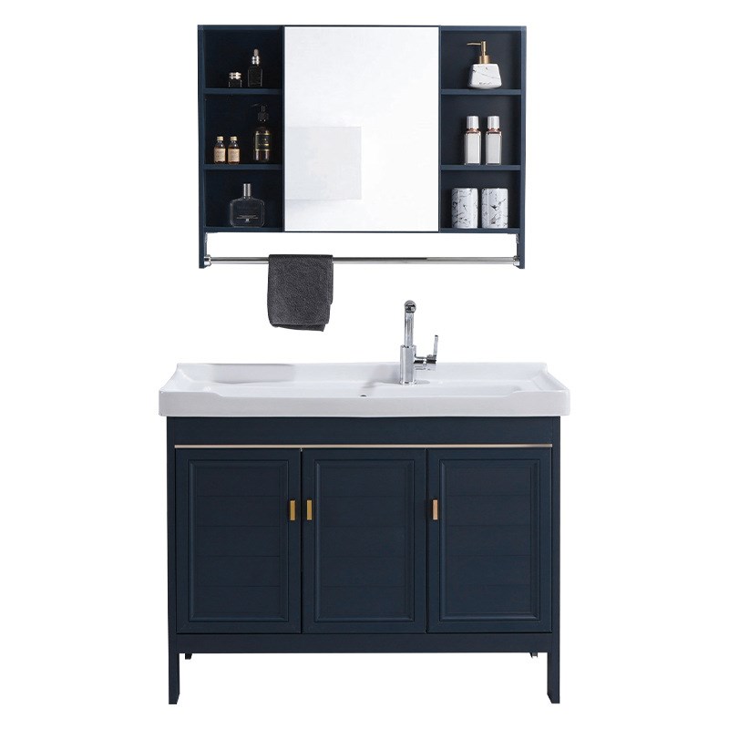 太空铝洗衣柜陶瓷洗衣盆带搓板一体阳台洗手池浴室柜洗脸台盆组合