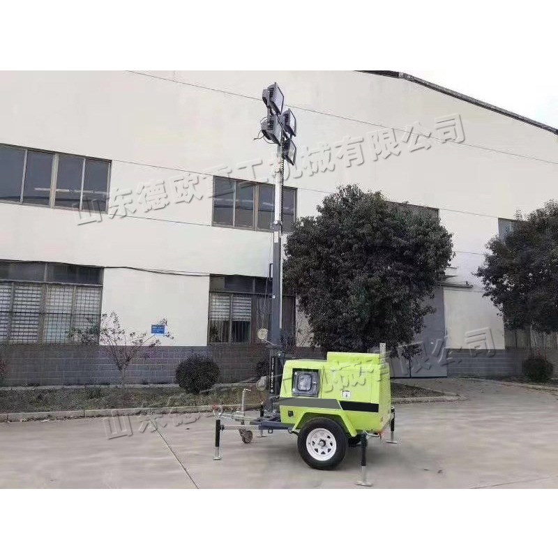 户外夜晚施工照亮车 手推式升降工程照明车 大面积亮度照明工具
