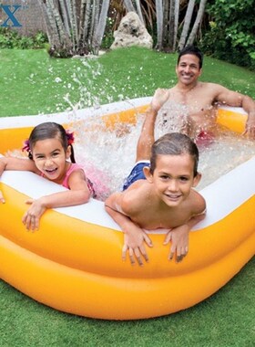 INTEX57181豪华长方形戏水池充气游泳池海洋球池浴池沙池钓鱼