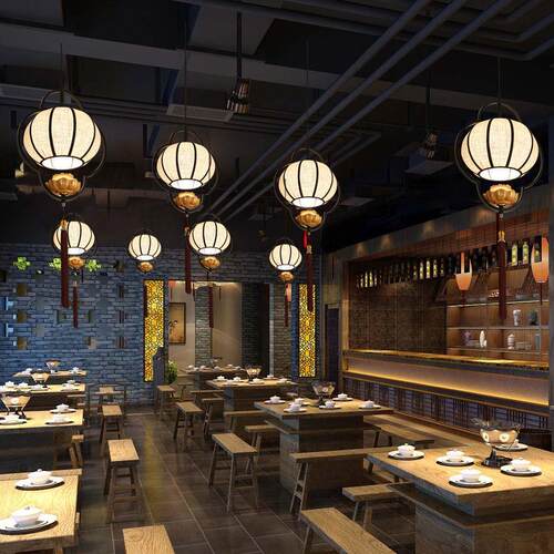 新中式小吊灯卧室床头灯中国风走廊吧台单头餐厅茶室书房饭店灯具