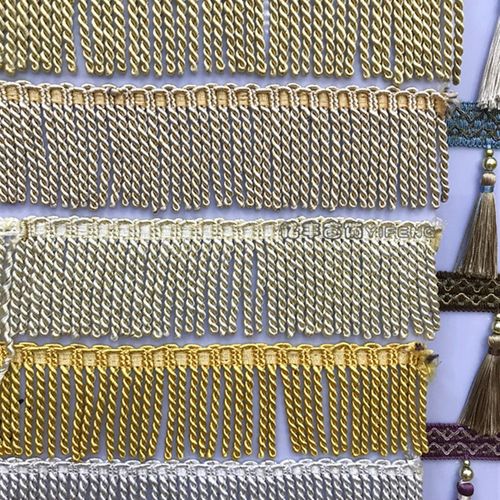 窗帘花边8cm麻花绳穗单色流苏加密加厚厂家直销