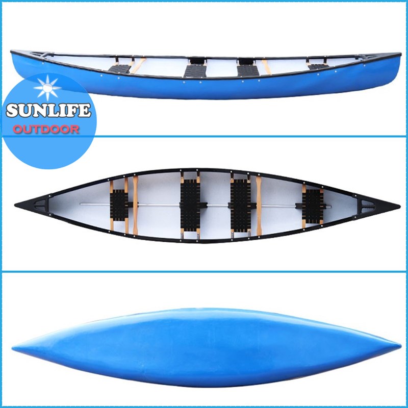 热销钓鱼独木舟划船加拿大Canoe皮划艇3-5人休闲旅游观光船钓鱼船