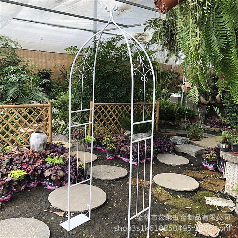 跨境铁艺葡萄架铁线莲月季拱门花架爬藤架子拱形攀爬植物支架户外