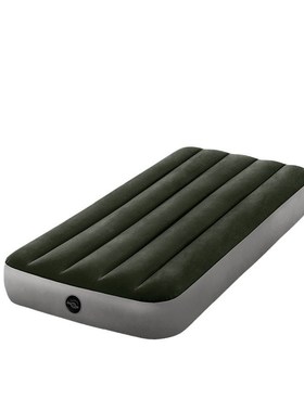 intex 64106 绿色单人植绒线拉空气床略小 充气床加厚野营床