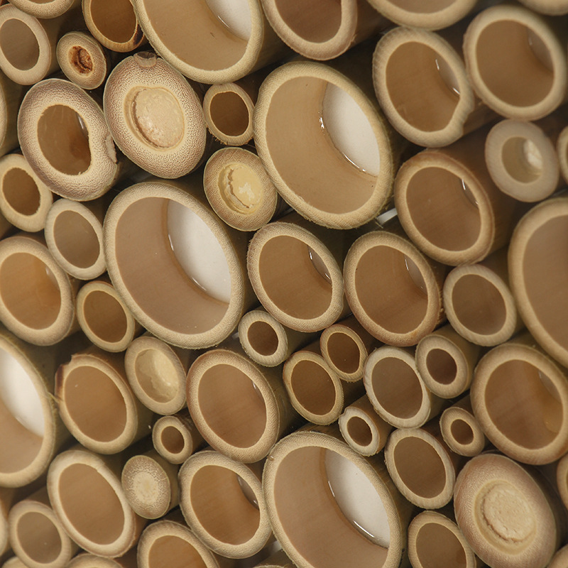 新中式竹子实物画主卧室床头画茶室样板房书房竹筒拼接画立体挂画