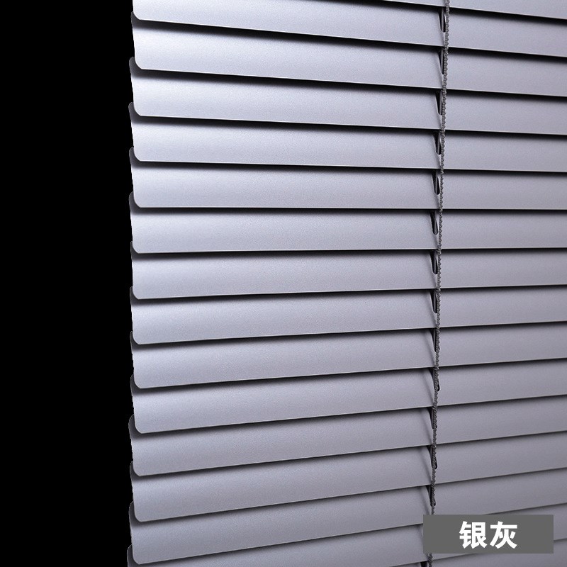 百叶窗帘黑色免打孔卷帘升降遮光办公室厨房卫生间卧室防水百叶帘