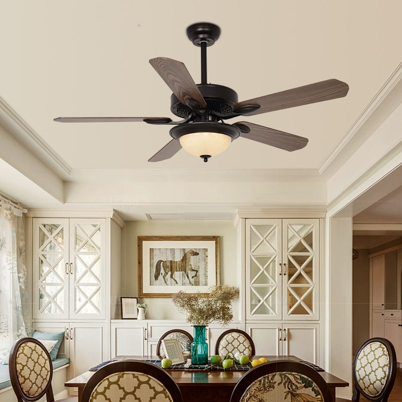 变频遥控静音吊扇灯卧室木叶电风扇灯餐厅客厅家用铁叶电扇吊风扇