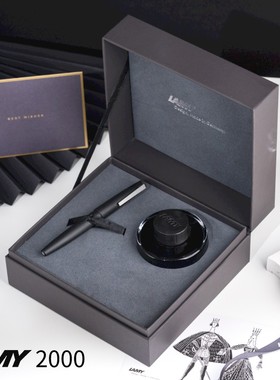 凌美2000高档14k金钢笔德国lamy林美礼盒套装杜康全钢玻璃纤维男