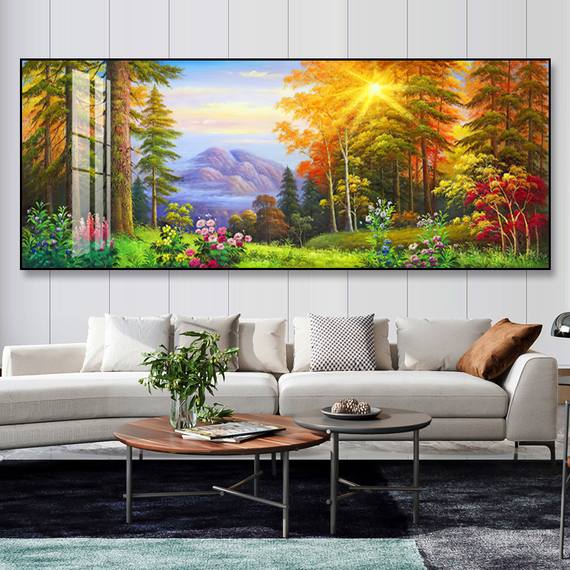 5d钻石画2022新款客厅山水风景钻石绣满钻圆钻手工点贴粘钻十字绣