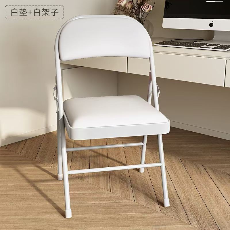 折叠椅户外办公k白色折叠椅家用靠背便携会议活动椅子折叠