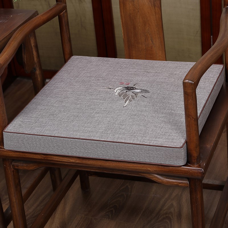 红木茶餐椅子坐垫防滑绣u花新中式圈椅太师椅实木红木餐椅屁垫