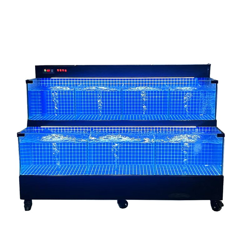 海鲜池商用制冷机一体超市鱼缸定制饭店鱼池移动海鲜缸贝类池