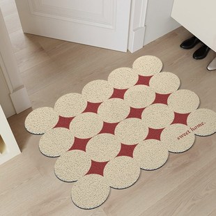 高级感入户地垫2024红色耐脏丝圈进门脚垫家用大门口防滑耐磨门垫