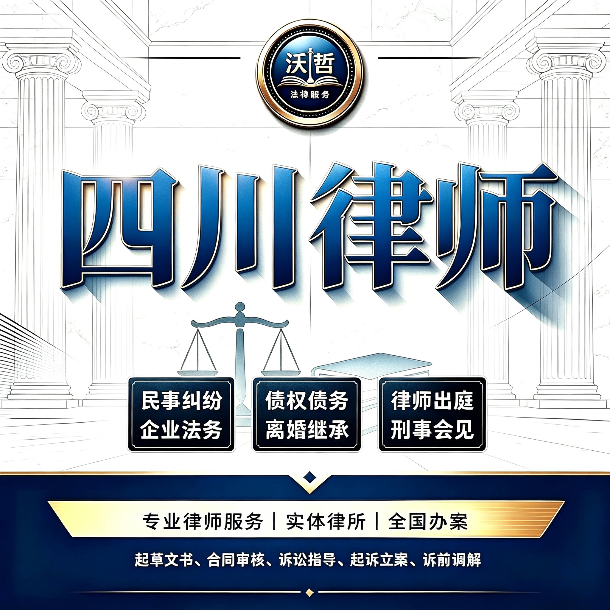 四川律师法律咨询离婚遗产继承劳动仲裁合同起诉刑事代理债权债务