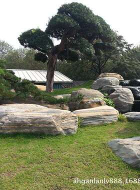灵璧景观石巨型河卵石 天然河冲石公园河滩驳岸石 园林刻字草坪石