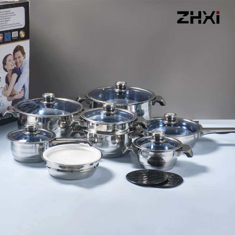 不锈钢套锅cookware sets 60pcs 不锈钢炊具套装锅出口套装温控锅