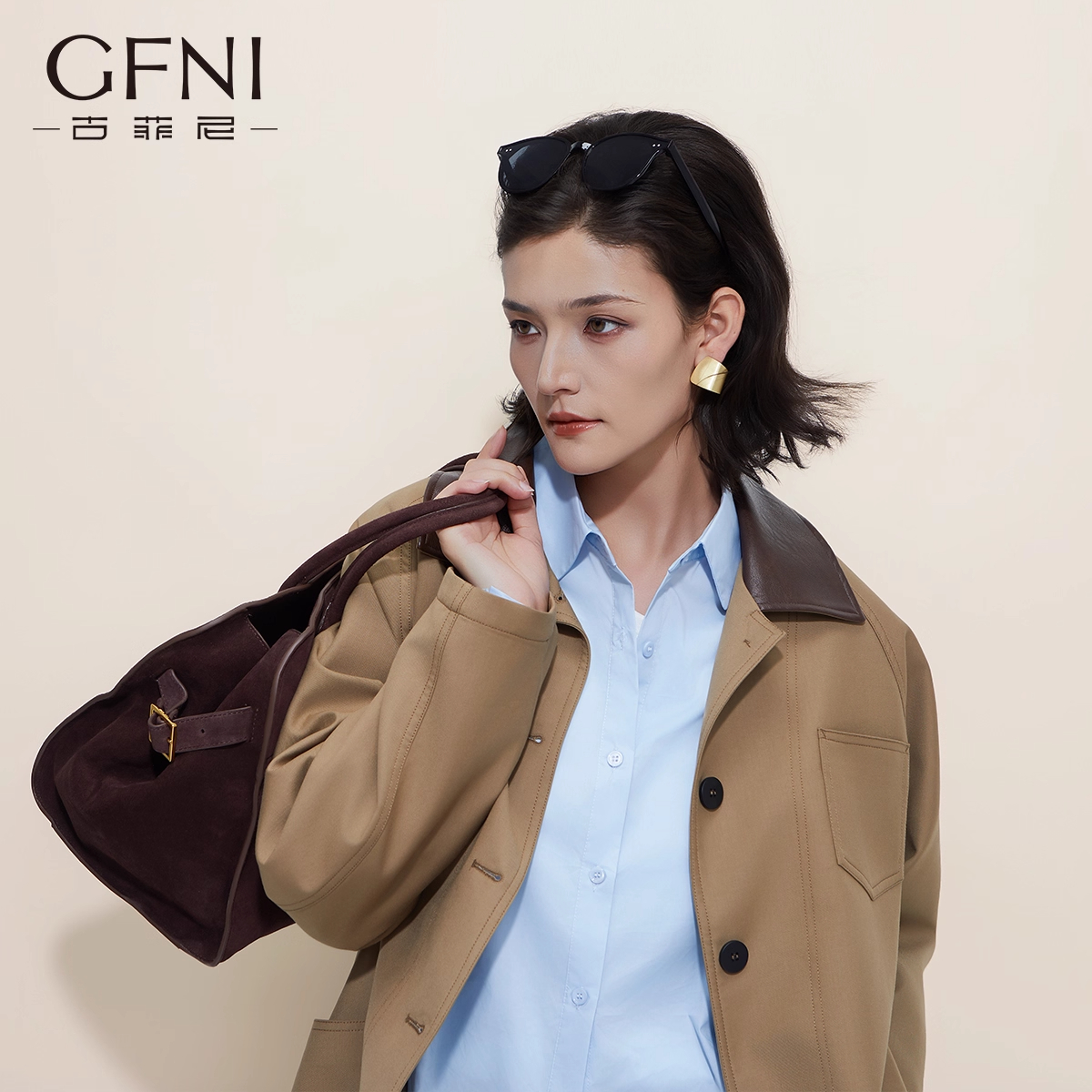 【品牌折扣】休闲翻领气质百搭设计师千金风时尚短外套#25GFNA24