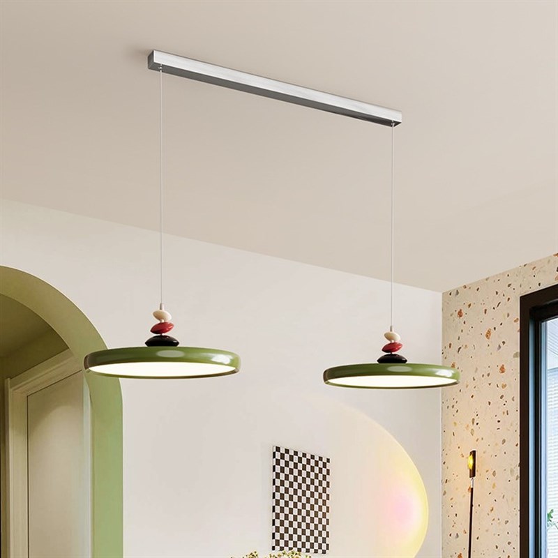 全光谱飞碟餐厅灯现代简约飞盘吊灯E餐桌家用高级感奶油风M豆灯