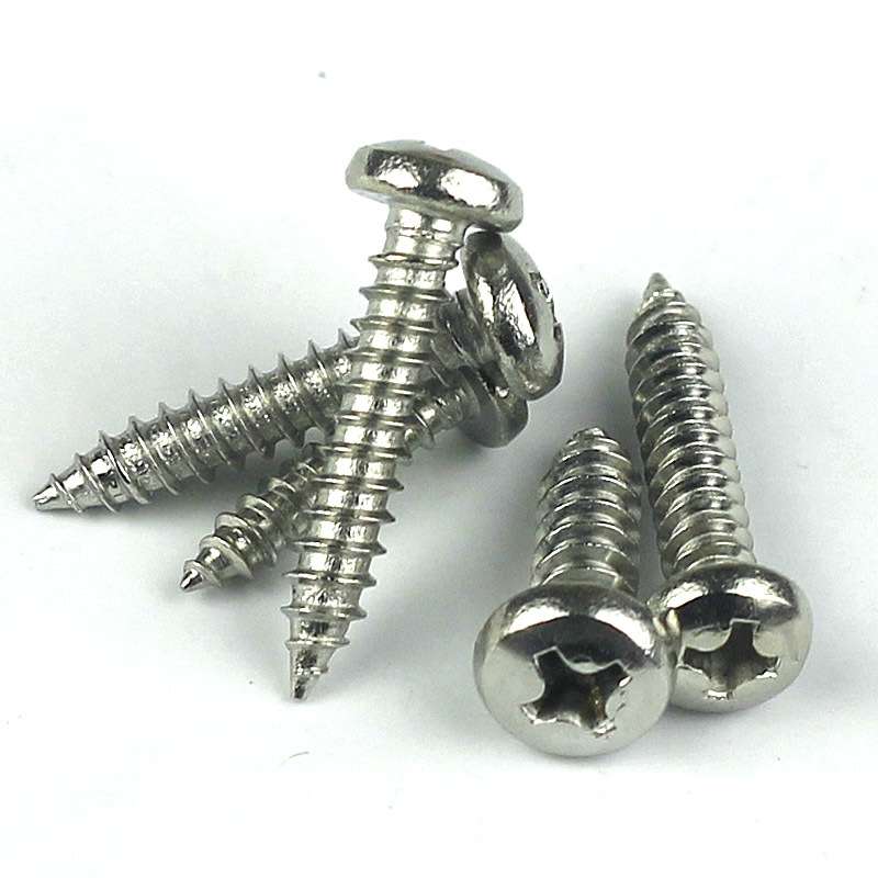 ST4.8不锈钢304盘头自攻螺丝  十字圆头自攻螺钉尖尾 GB845-85