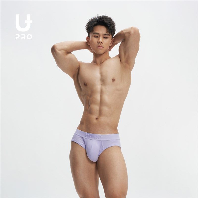 UPROb柚璞男士三角螺纹内裤紫色超柔男士内裤