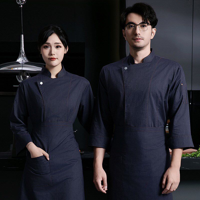 厨师工作服透气长袖春秋餐饮酒店服装定制女士厨房面点烘培食堂