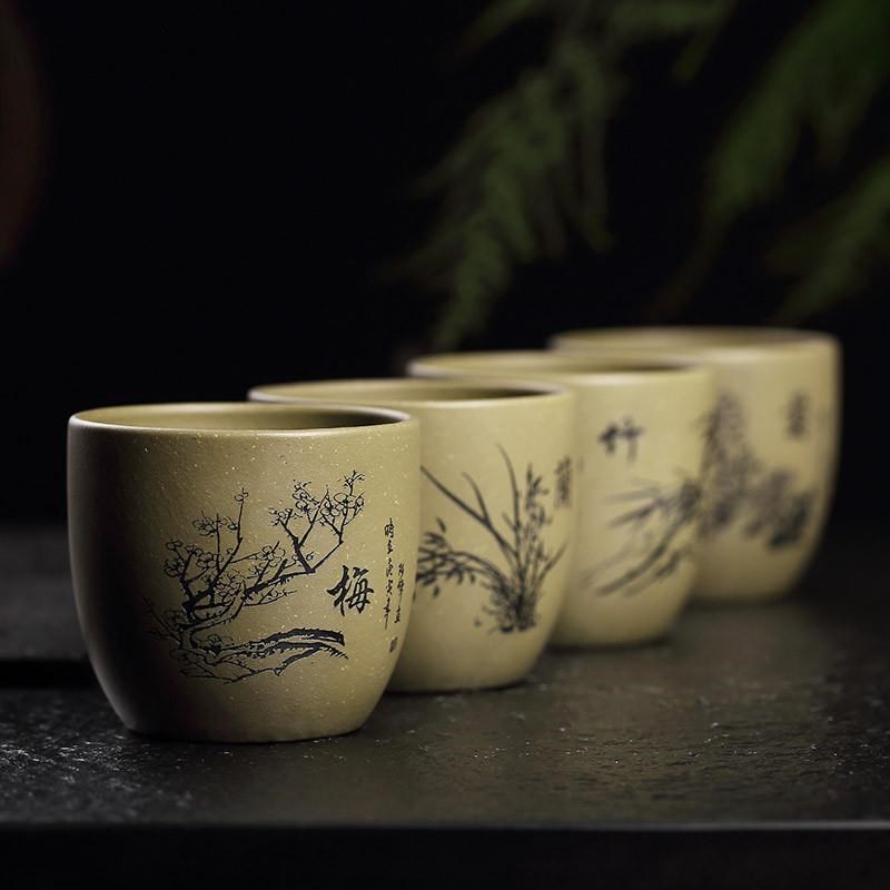宜兴紫砂品杯手工单杯品茗杯主人杯功夫茶具小茶杯子家用套装
