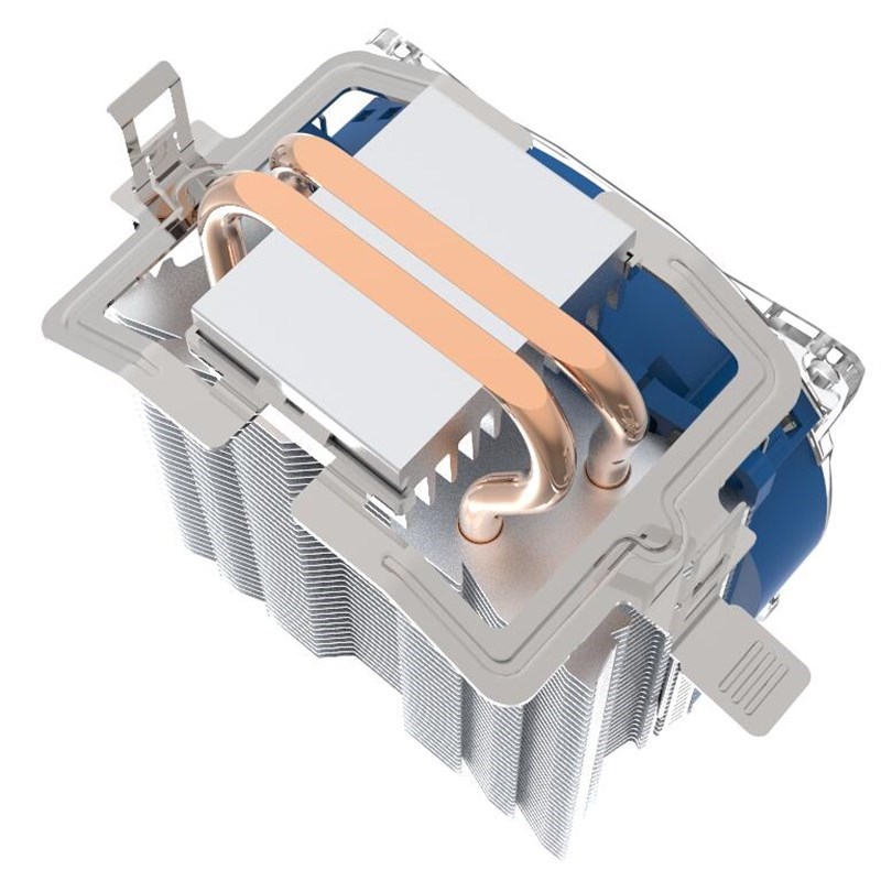 天极风冰尊400炫彩灯 2铜热管cpu风扇超静音J 散热器1151 1155风