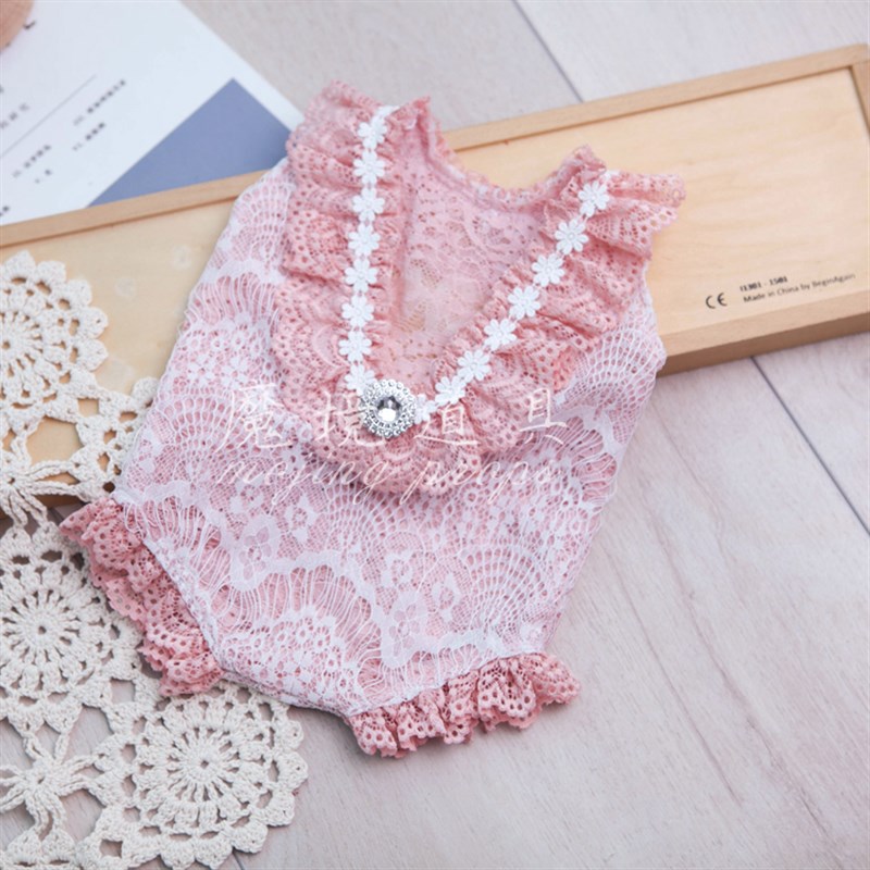 新生儿摄影服装蕾丝裙爬服套装宝宝满月百天儿童摄影道具影楼道具