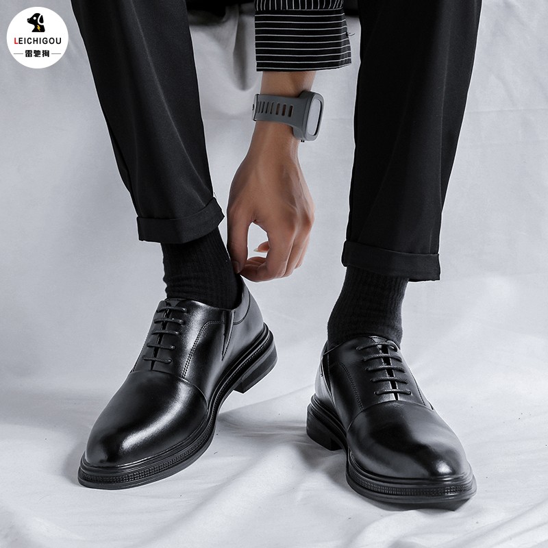 隐形内增高男鞋10cm秋季男士商务正装休闲鞋尖头皮鞋男英伦风