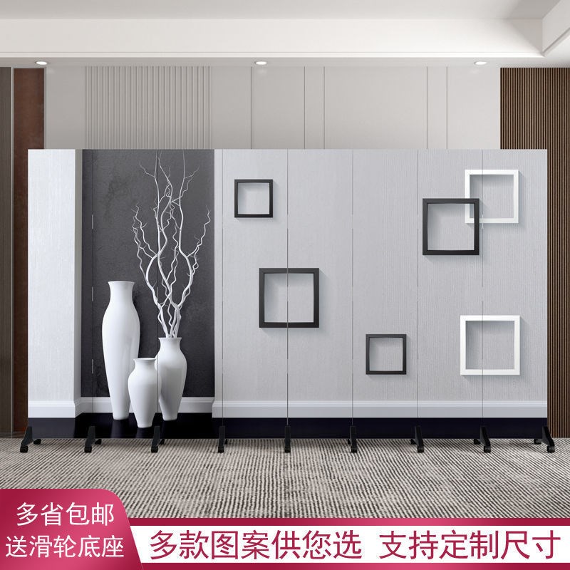 屏风隔断墙卧室酒店办公室简约现代折叠移动纯白色活动可推拉折屏