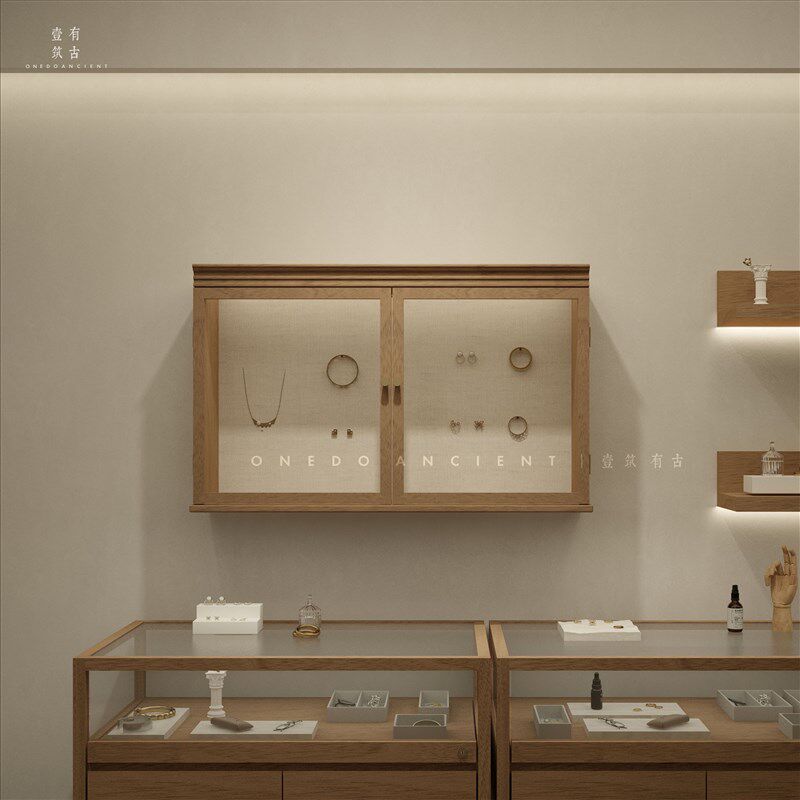 网红定制壁柜珠宝银饰品藏品玻璃多功能精品展示柜子侧柜首饰挂墙