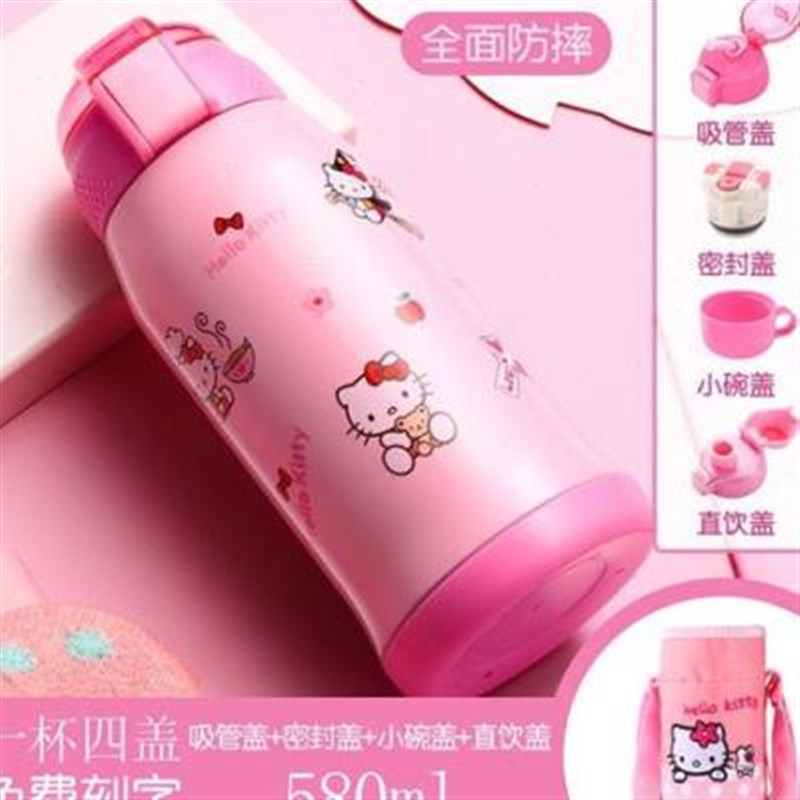 新款儿童保温杯带吸管式水杯男女小学生不锈钢防摔幼儿园便携两用
