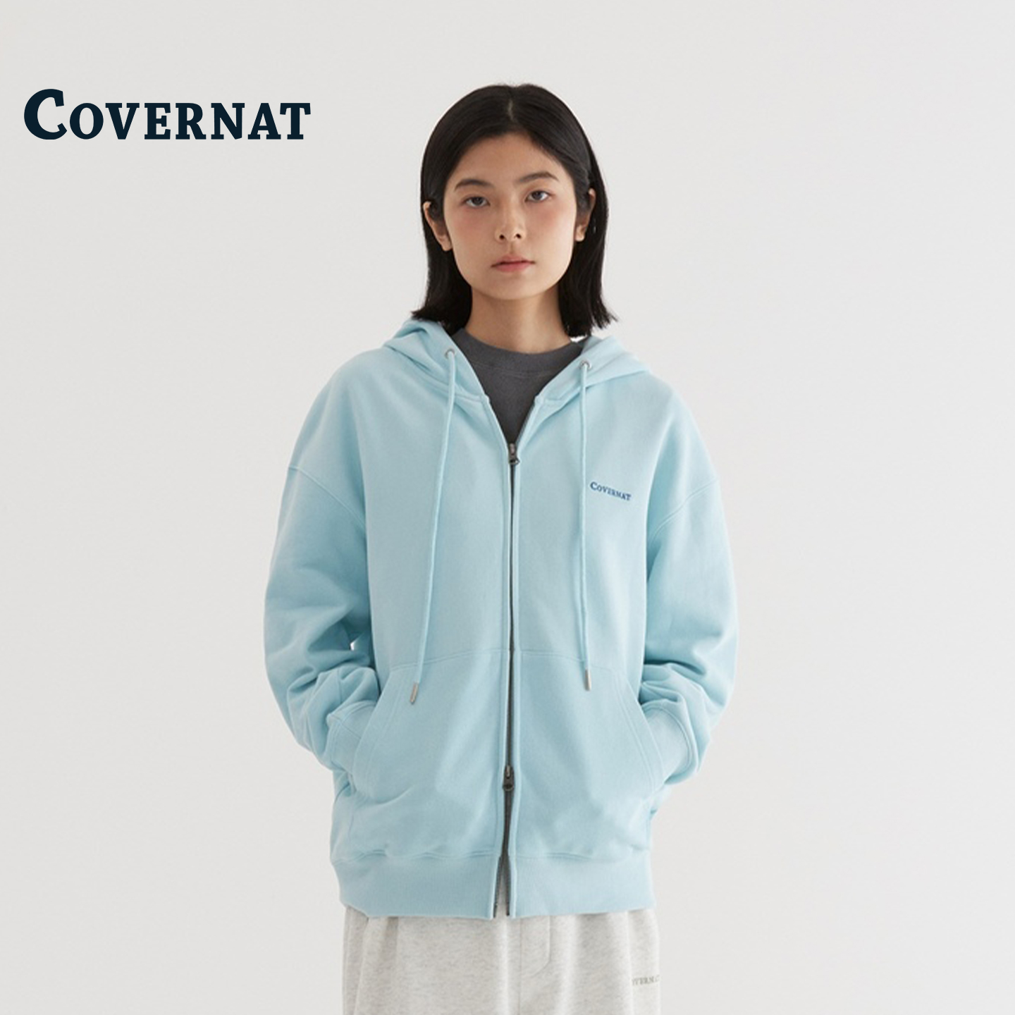 COVERNAT韩国卫衣宽松连帽外套