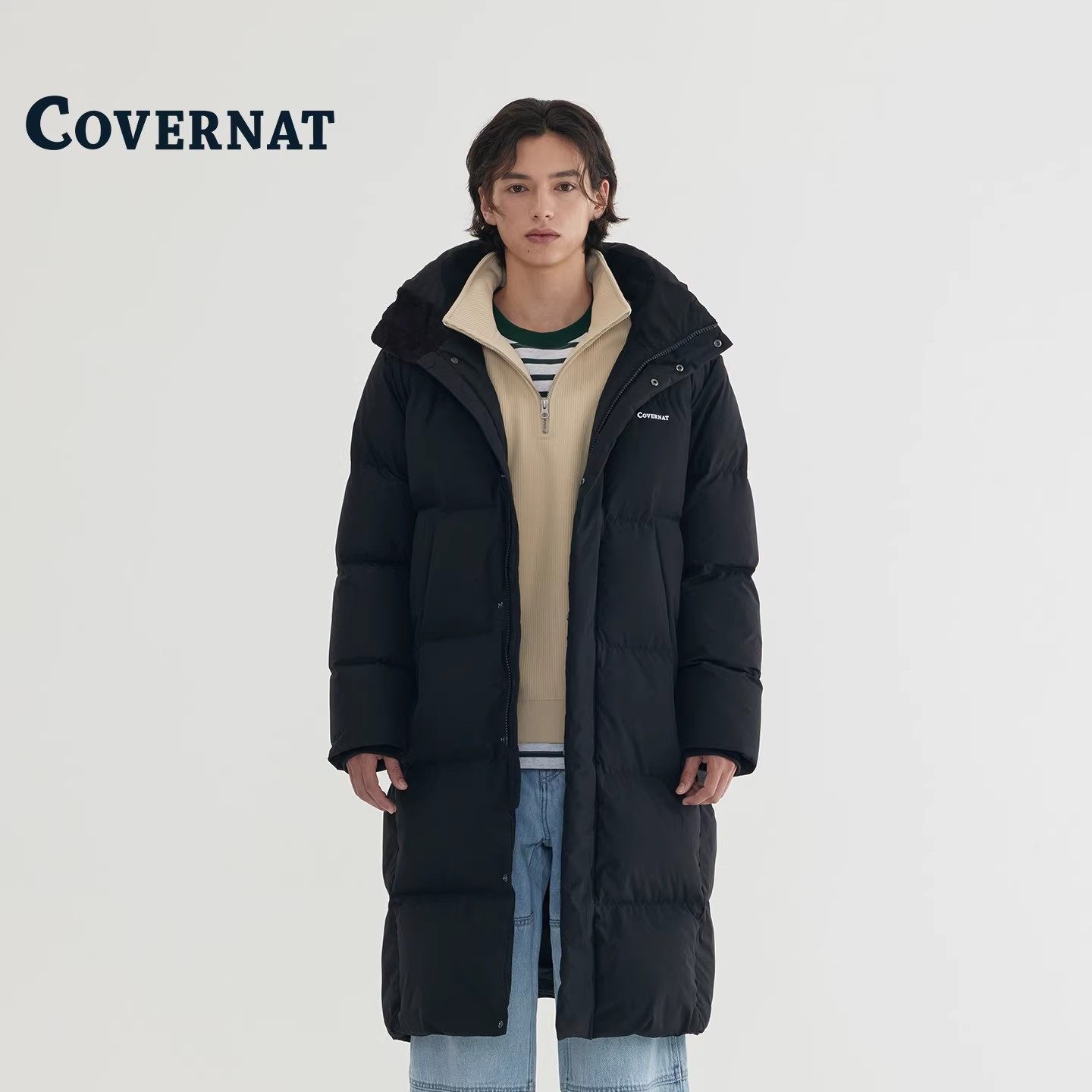 COVERNAT韩国羽绒服加厚保暖基础休闲百搭长款外套男款2025年新款